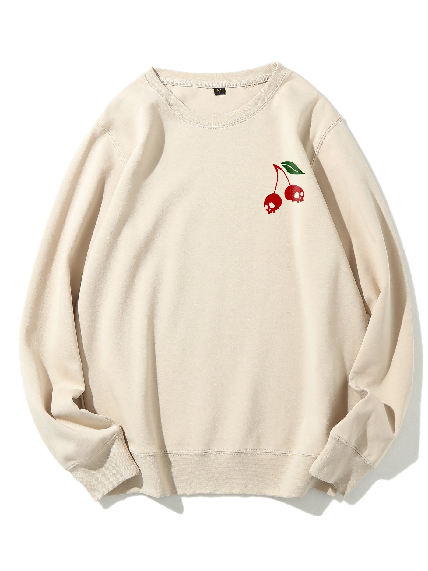 Skull Cherry Print Sweatshirt