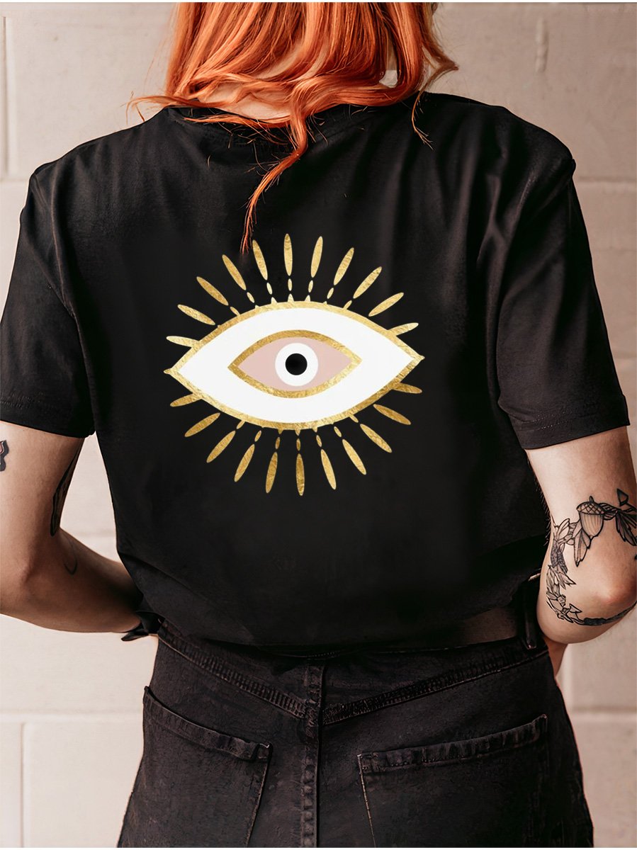 Mysterious Eye Cotton Short Sleeve T Shirt