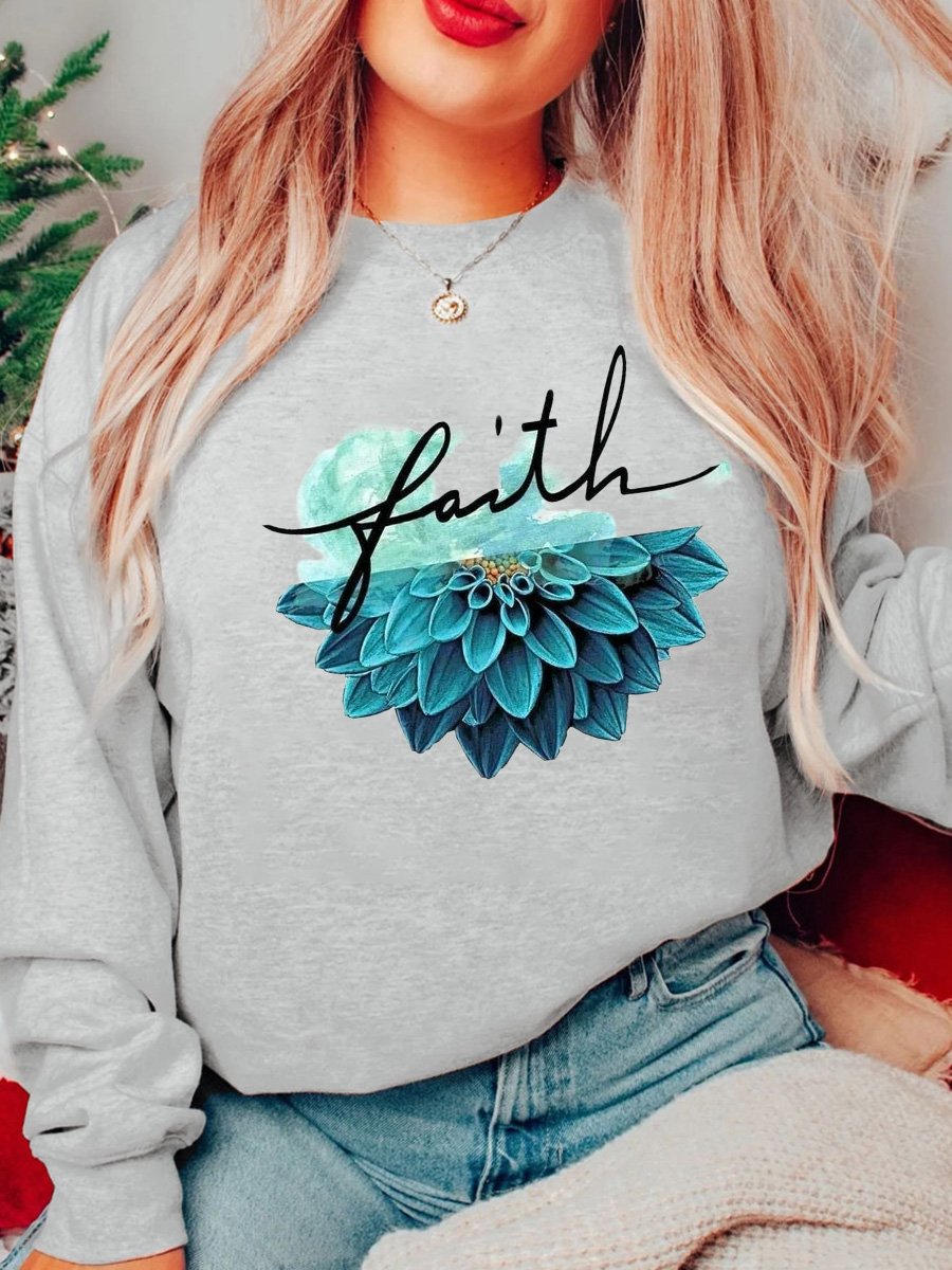 Faith And Sunflower Cotton Sweatershirt