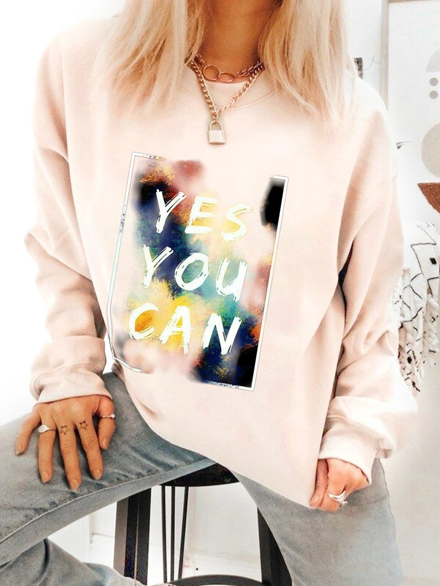 Yes You Can Affirmation Slogan Sweatshirt