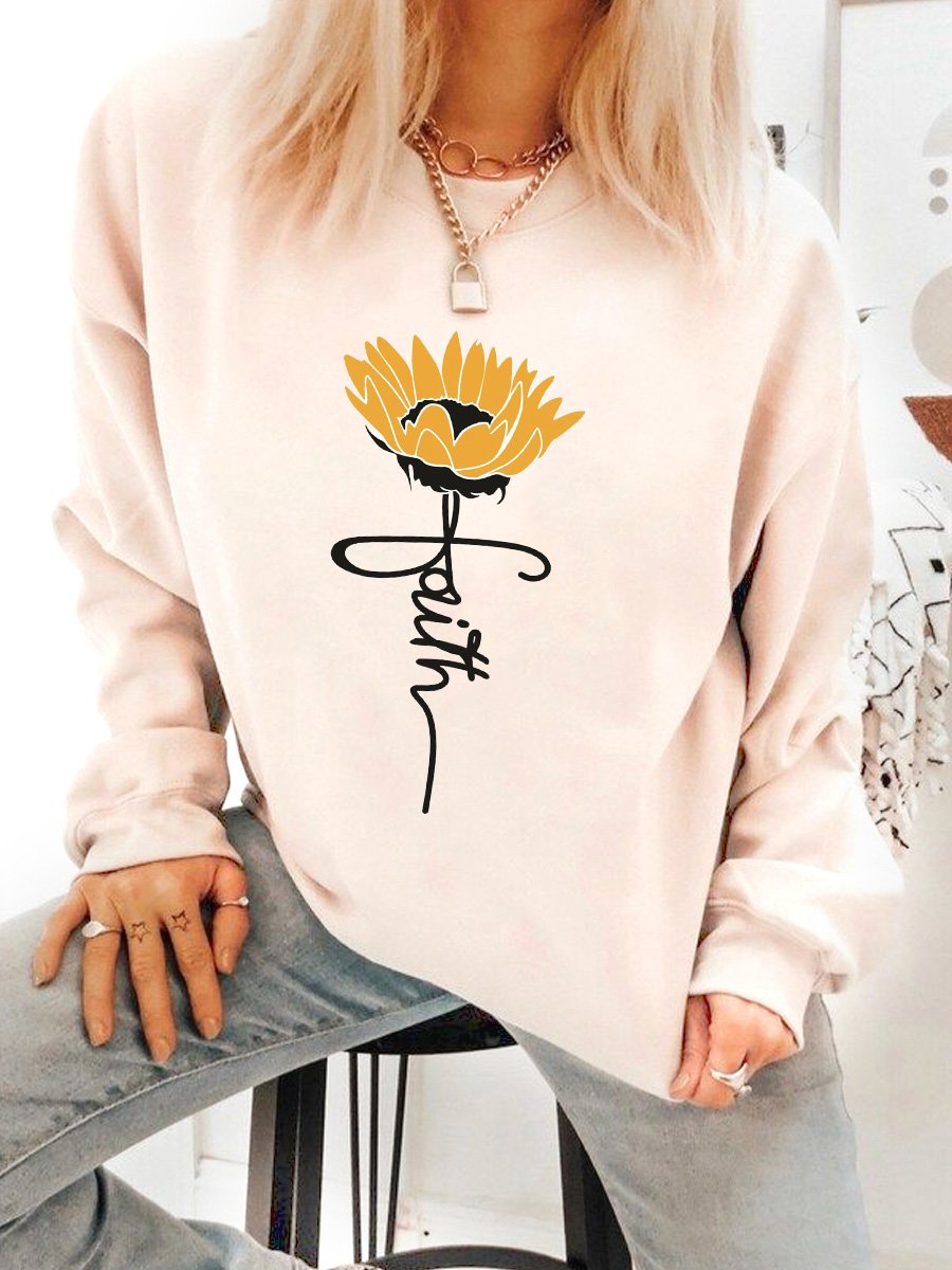 Faith And Sunflower Cotton Sweatershirt