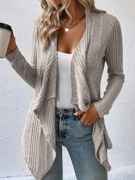 Shawl Collar Loose Knitted Casual Kimono