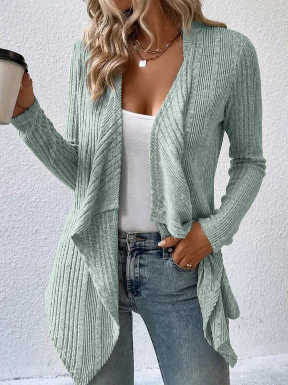 Shawl Collar Loose Knitted Casual Kimono