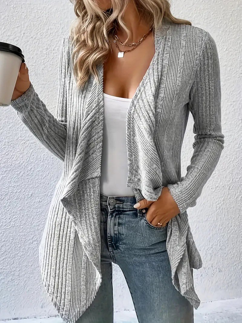 Shawl Collar Loose Knitted Casual Kimono