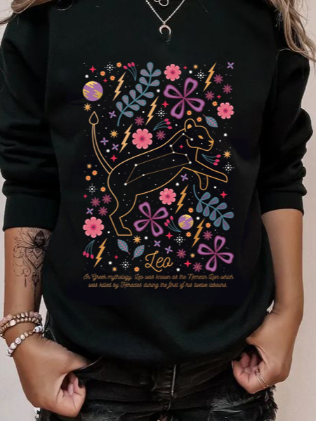 Leo Constellation Print Sweatshirt