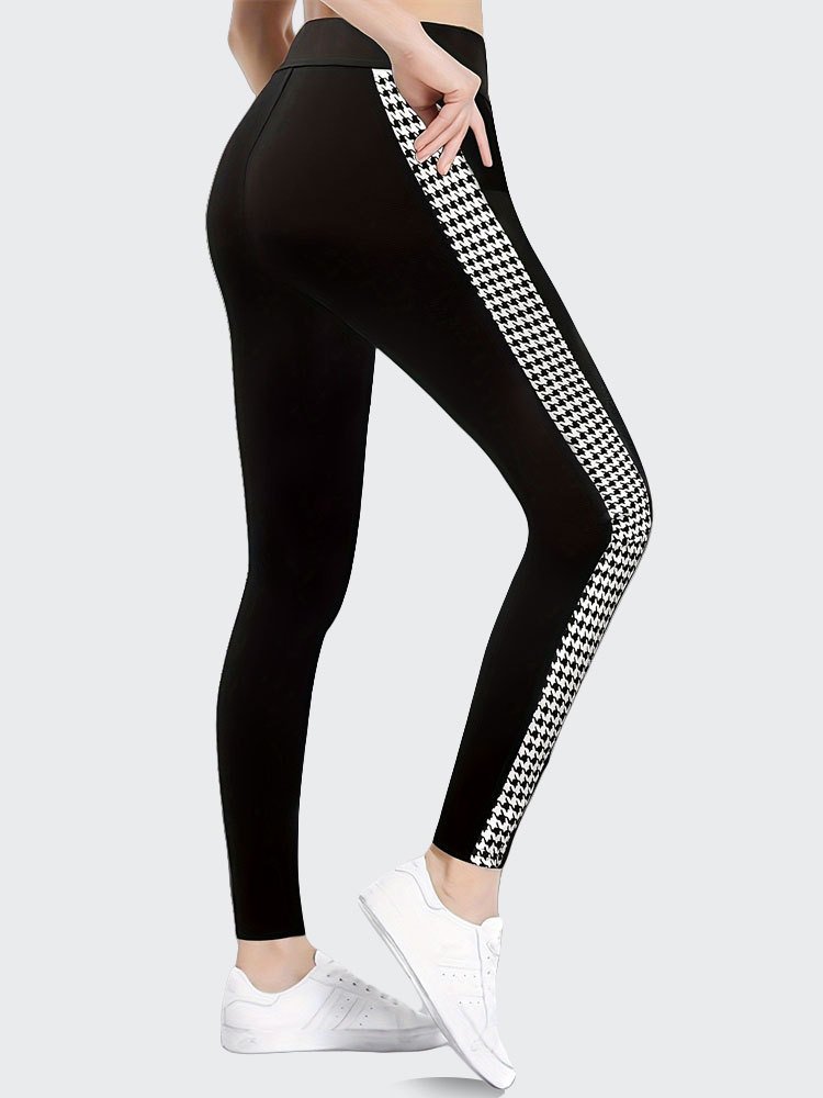 Tight Casual Houndstooth Leggings