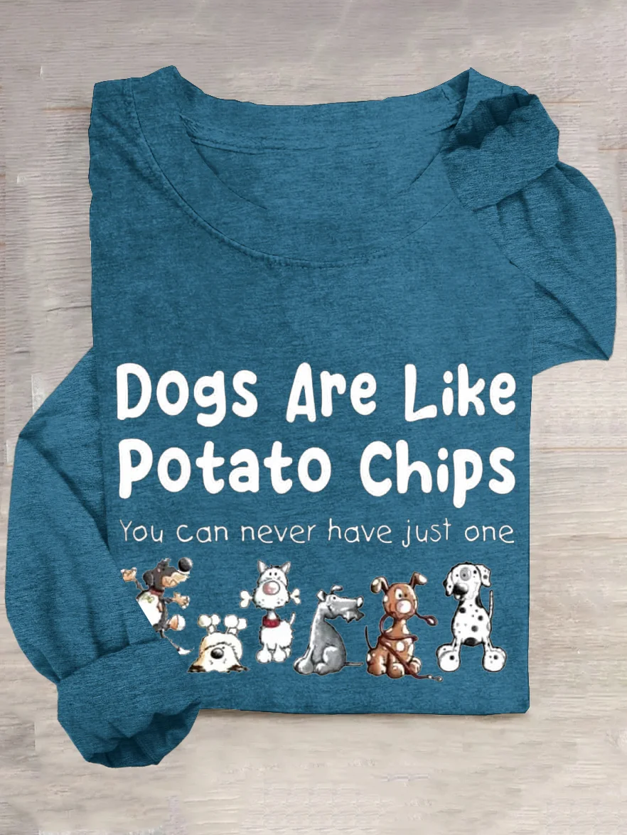 Women Text Letters Crew Neck Cotton-Blend Long Sleeve Casual Daily Spring/Fall T-shirt