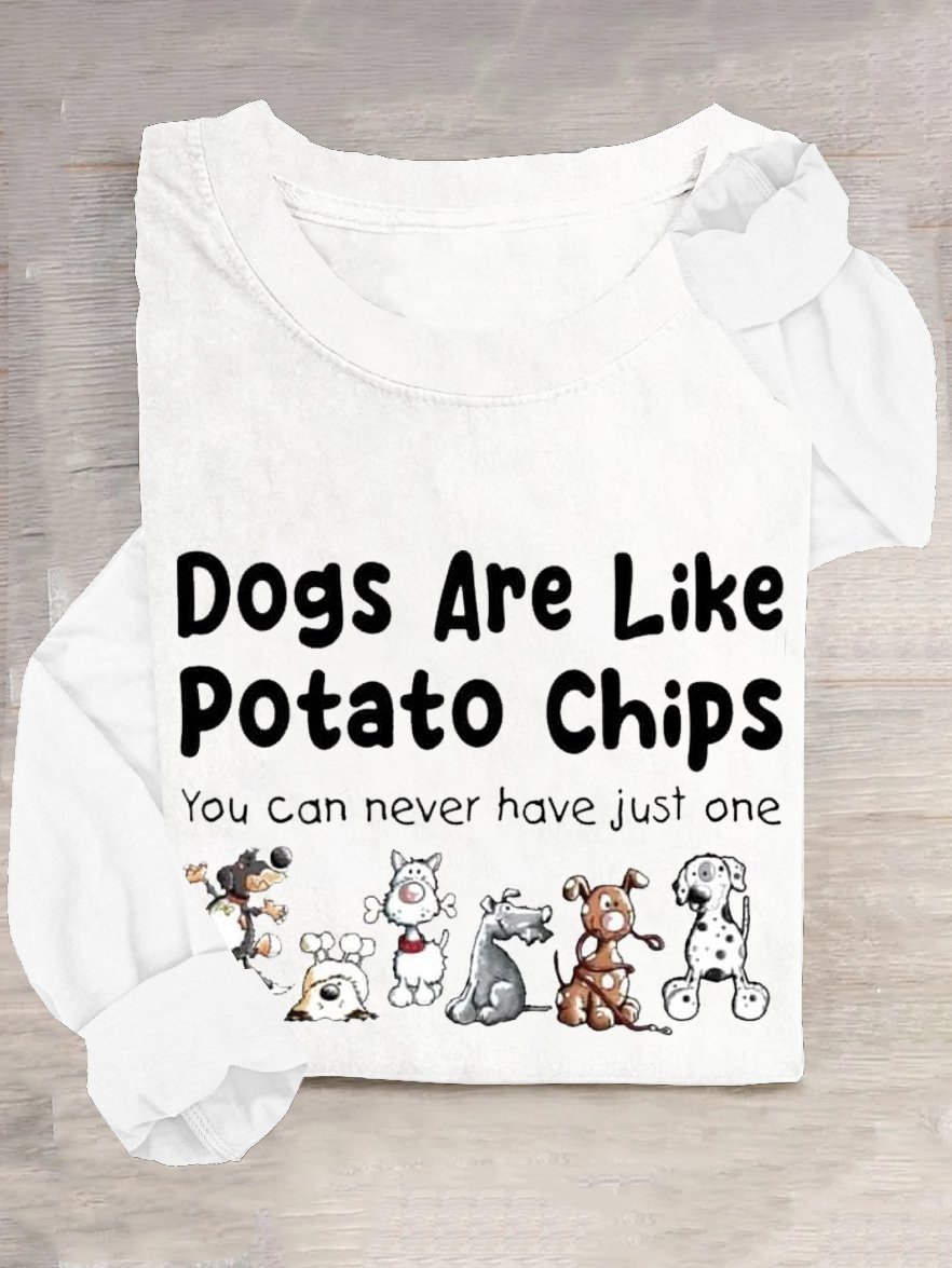 Women Text Letters Crew Neck Cotton-Blend Long Sleeve Casual Daily Spring/Fall T-shirt