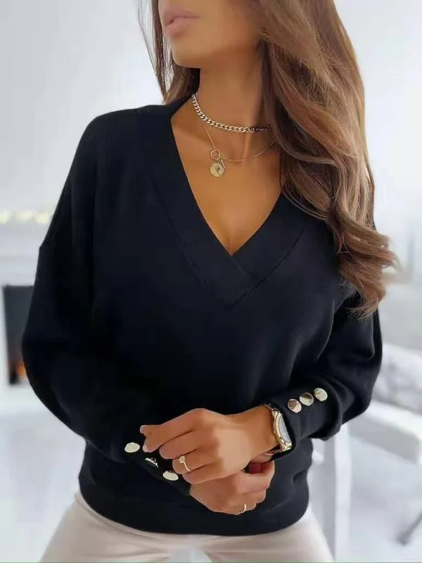 Casual V Neck Blouse