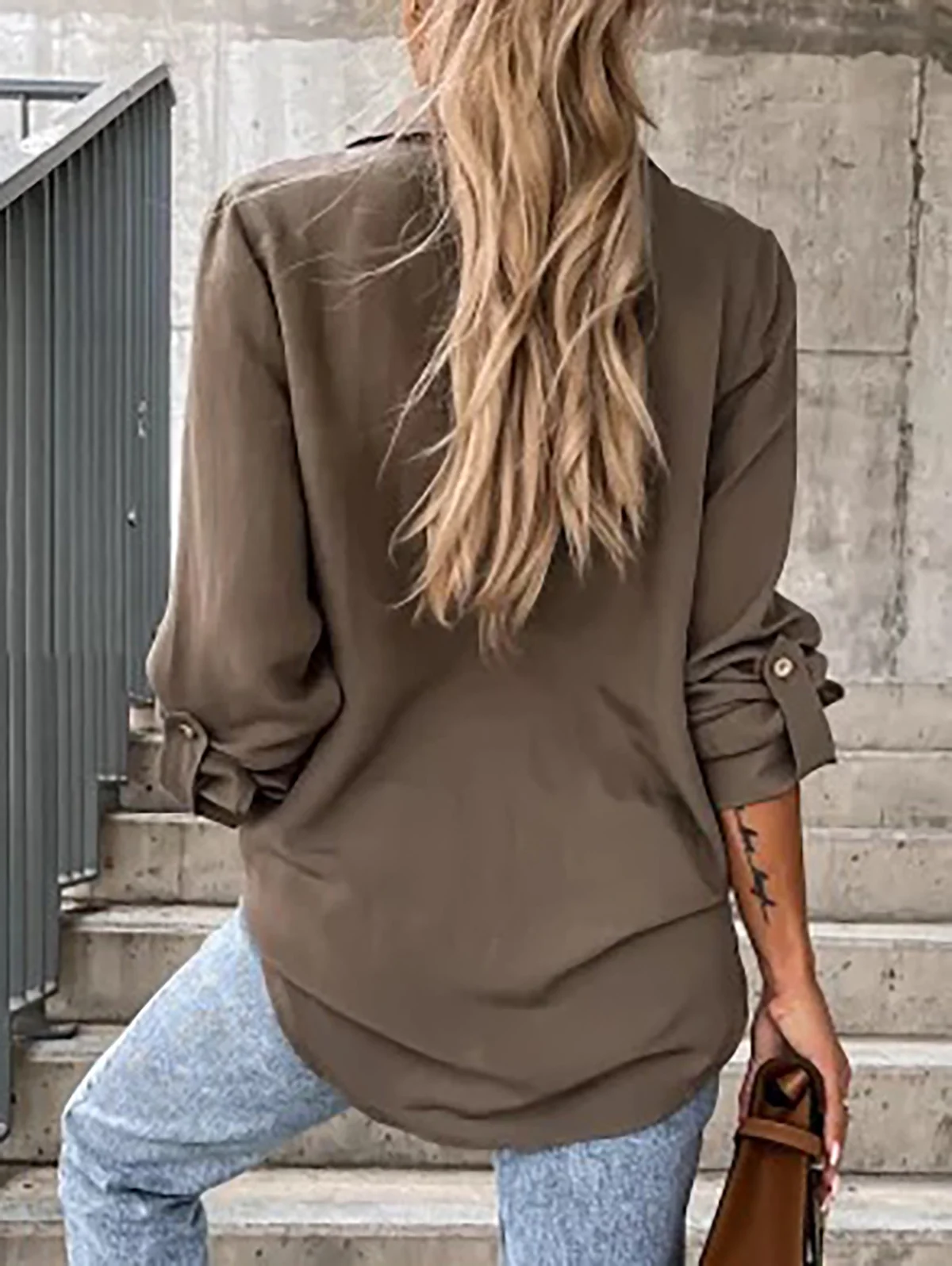 Casual Loose Buttoned Shirt Collar Shirt