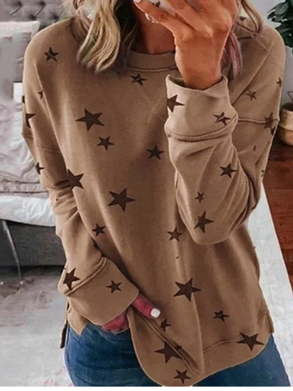 Crew Neck Loose Casual Sweatshirt