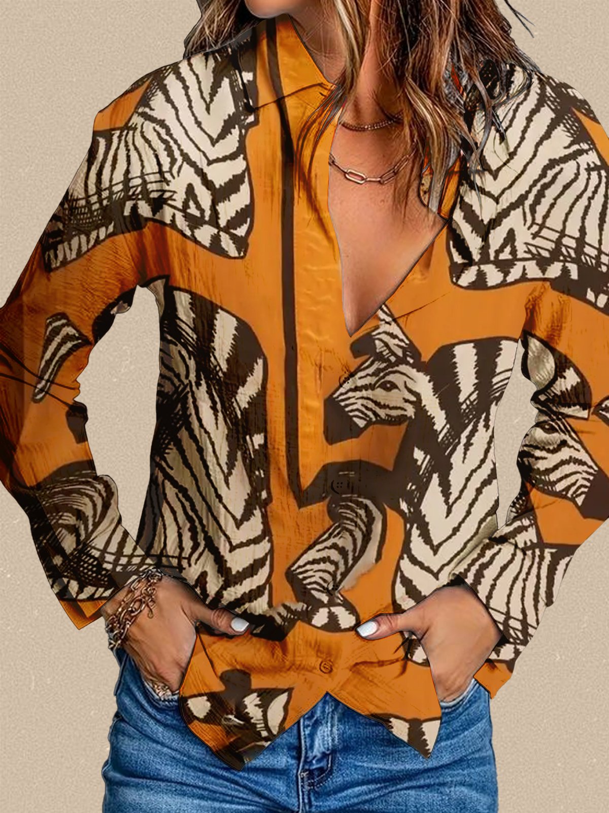 Women's Printed Long Sleeve Shirt