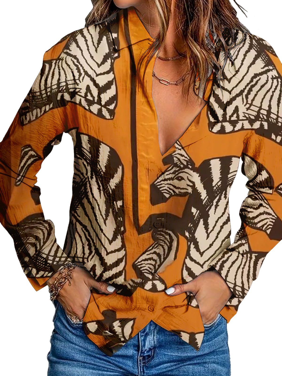 Women's Printed Long Sleeve Shirt