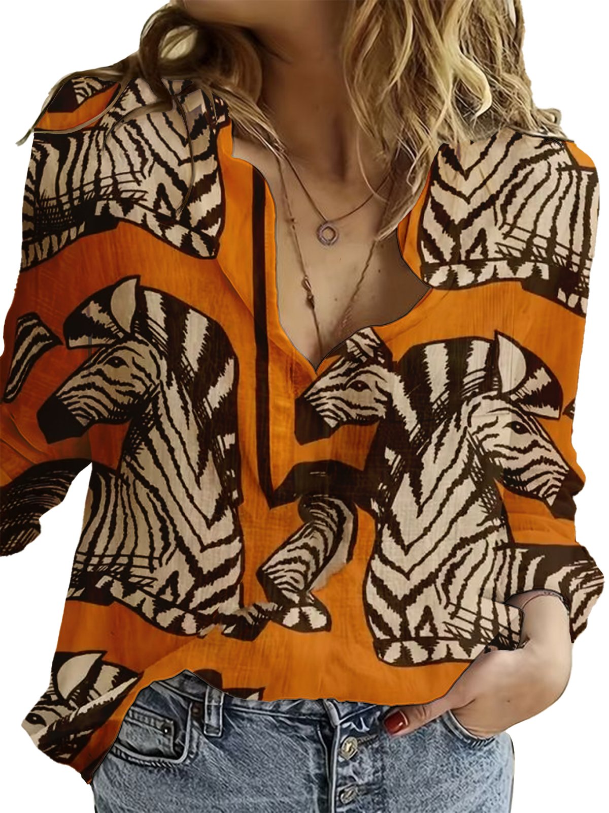 Women's Printed Long Sleeve Shirt