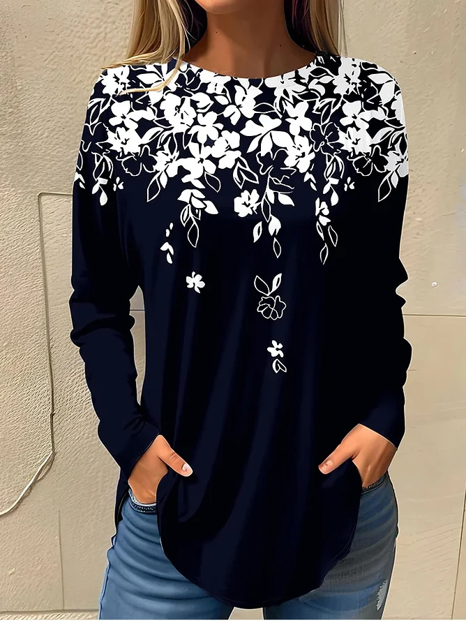 Casual Loose Floral Lace T-Shirt