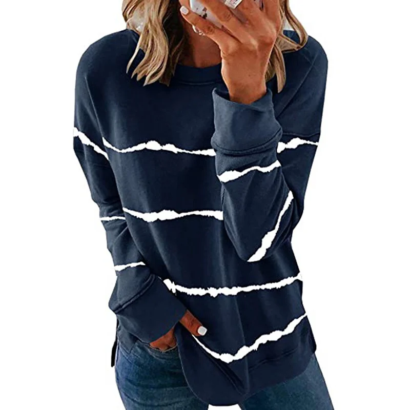 Striped Loose Casual Sweatshirt