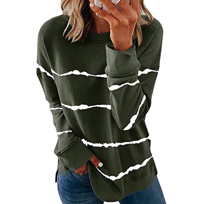 Striped Loose Casual Sweatshirt