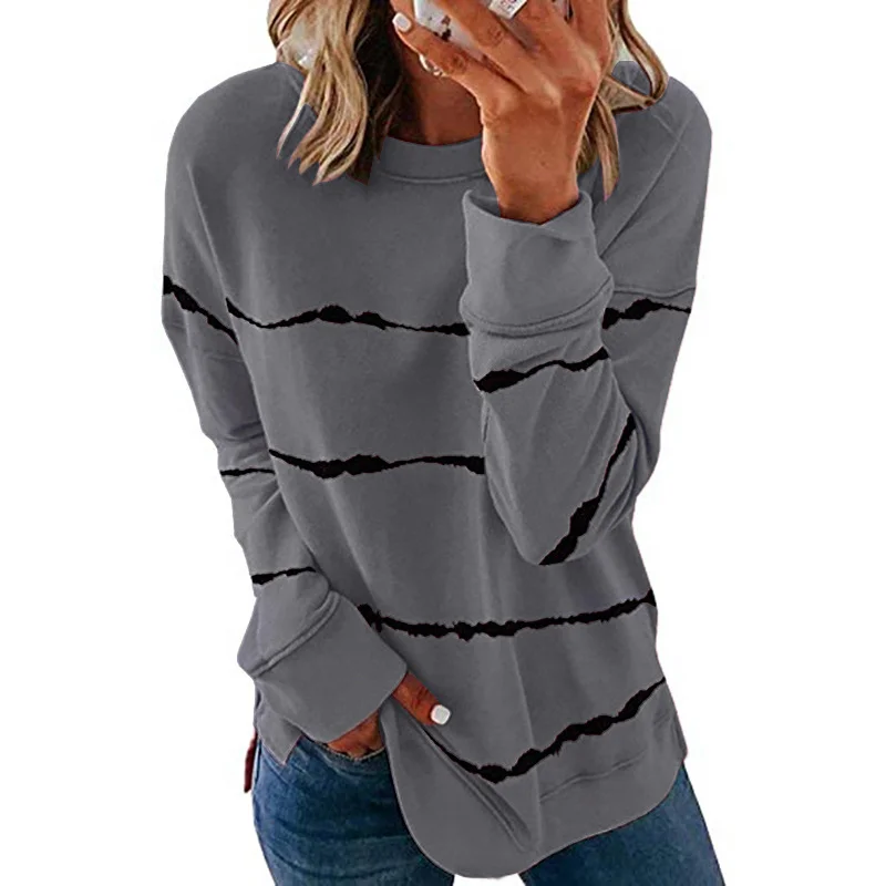 Striped Loose Casual Sweatshirt