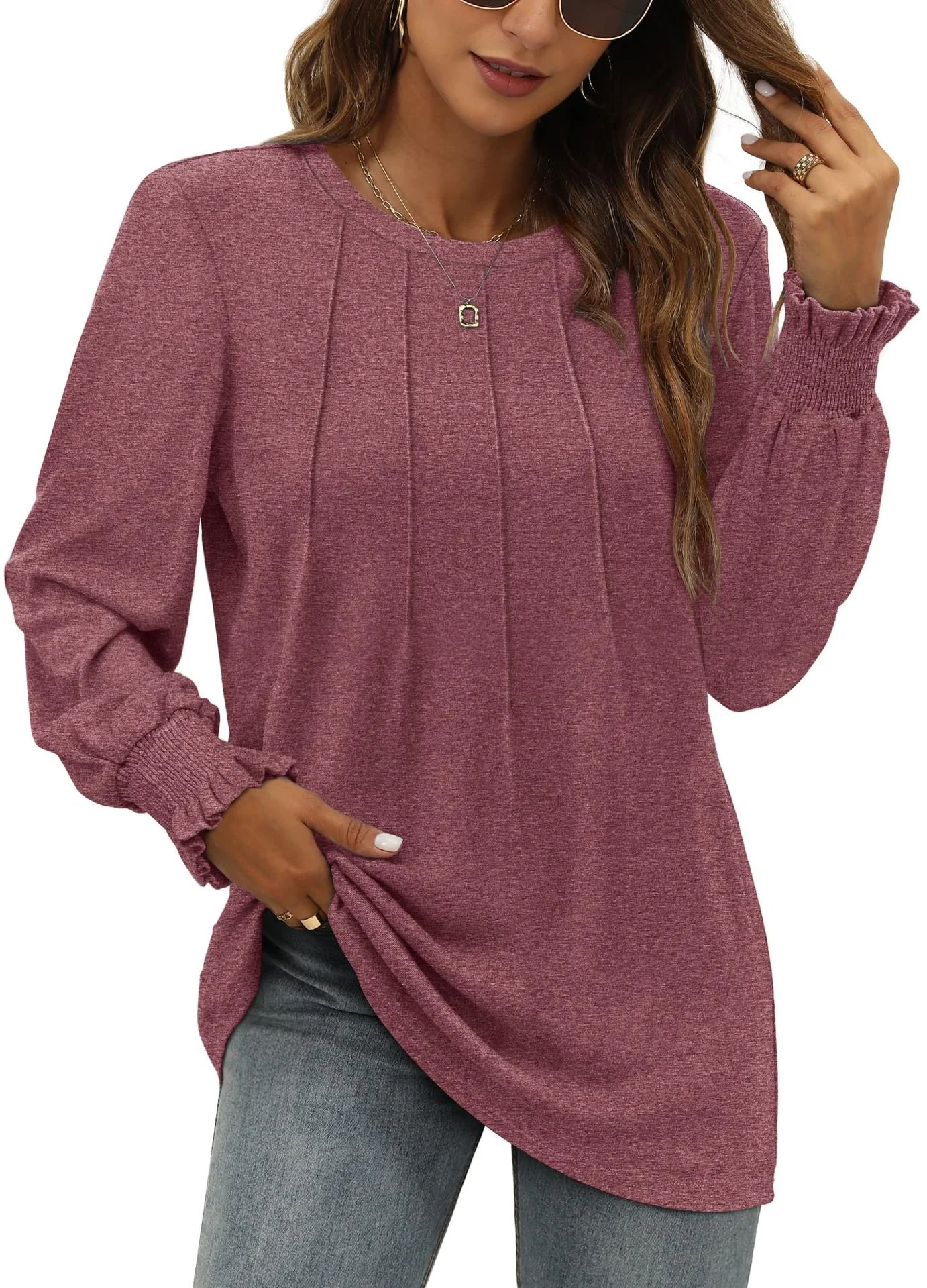 Women's Long Sleeve T-shirt Spring/Fall Black Plain Crew Neck Daily Going Out Casual Top