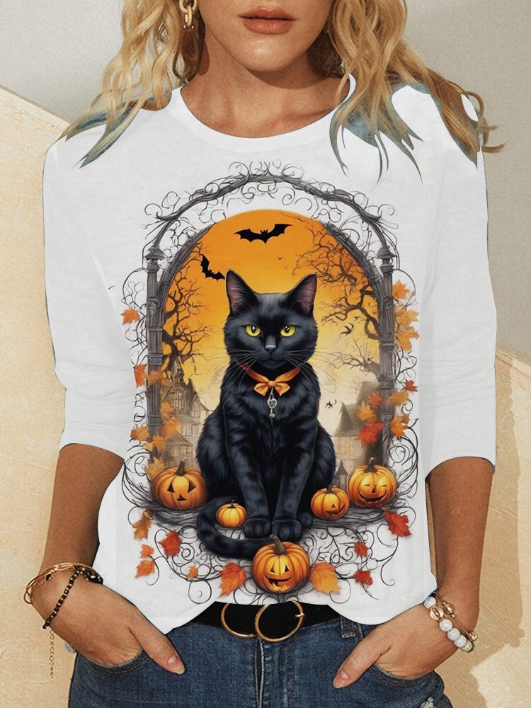 Cute Halloween Design Long-Sleeved T-Shirt