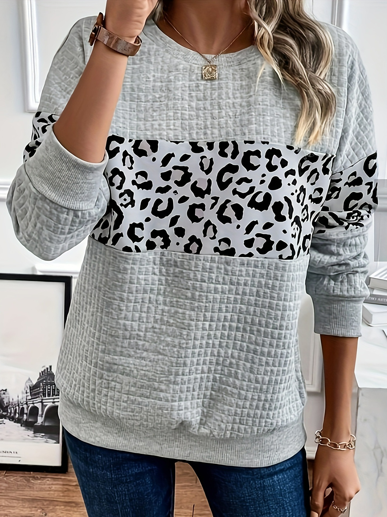 Leopard Loose Casual Sweatshirt