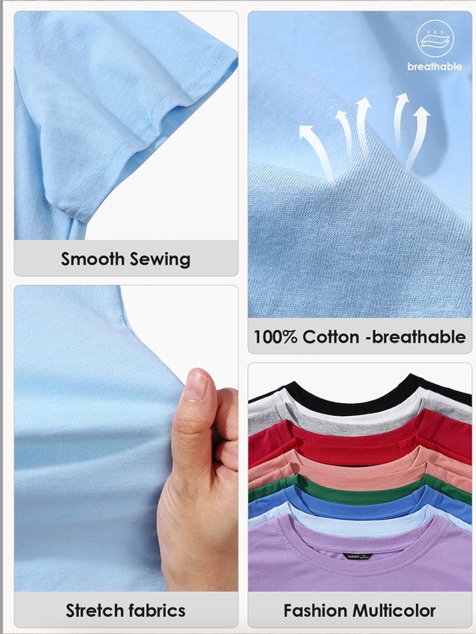 Women Animal Crew Neck Short Sleeve Casual Daily Summer T-shirt