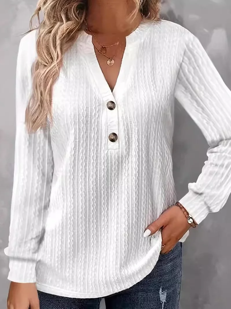 Casual Jersey Plain Blouse