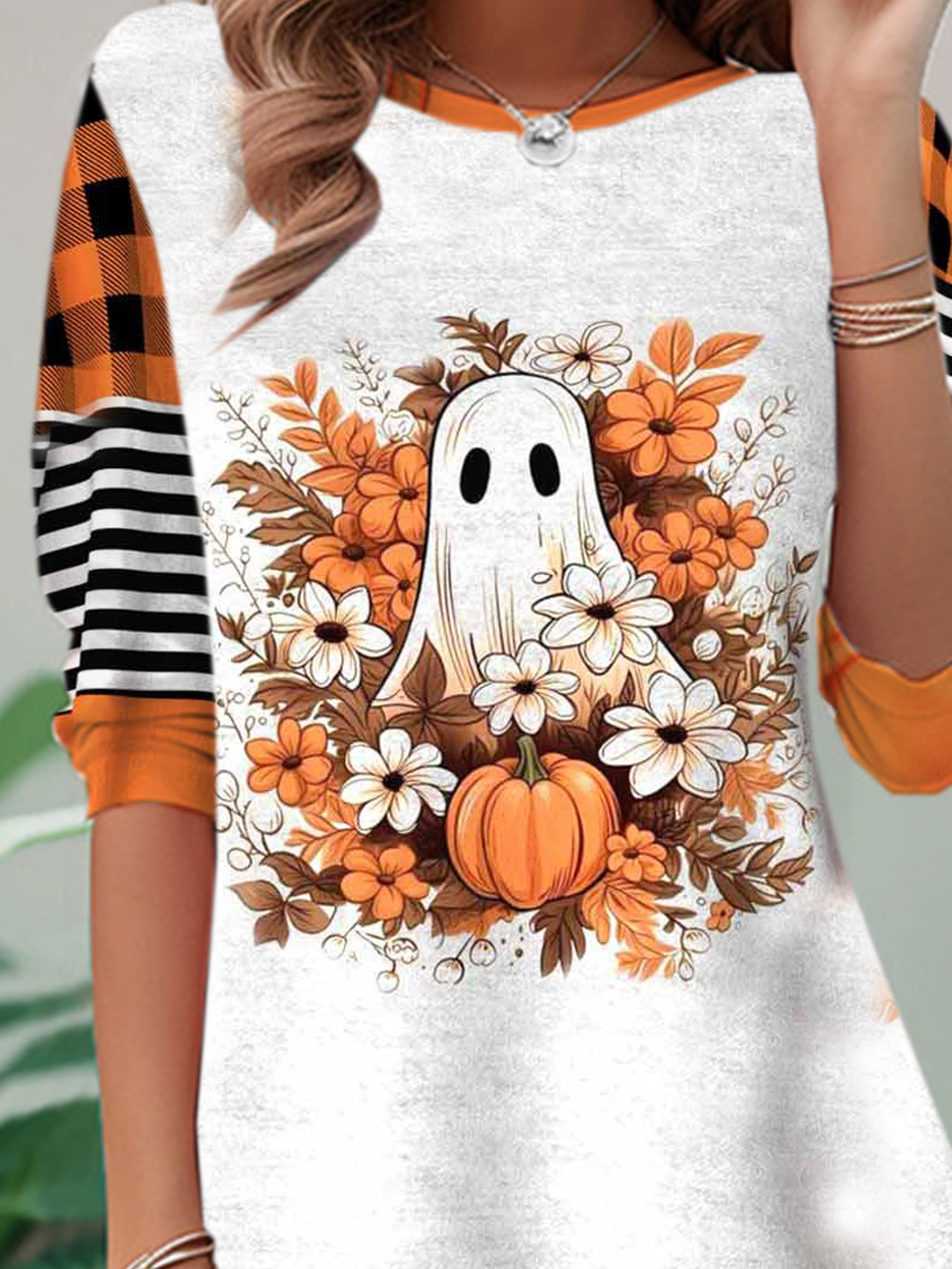 Loose Casual Crew Neck Halloween T-Shirt