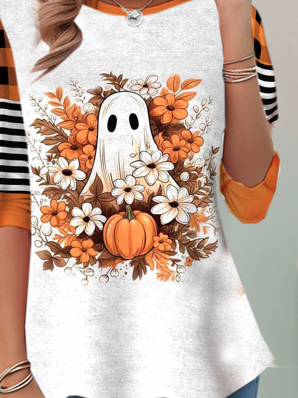 Loose Casual Crew Neck Halloween T-Shirt