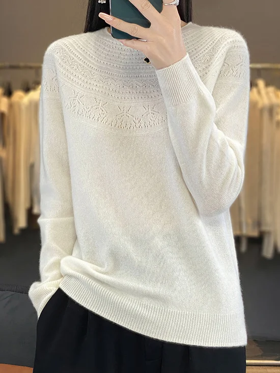 Crew Neck Wool/Knitting Casual Sweater