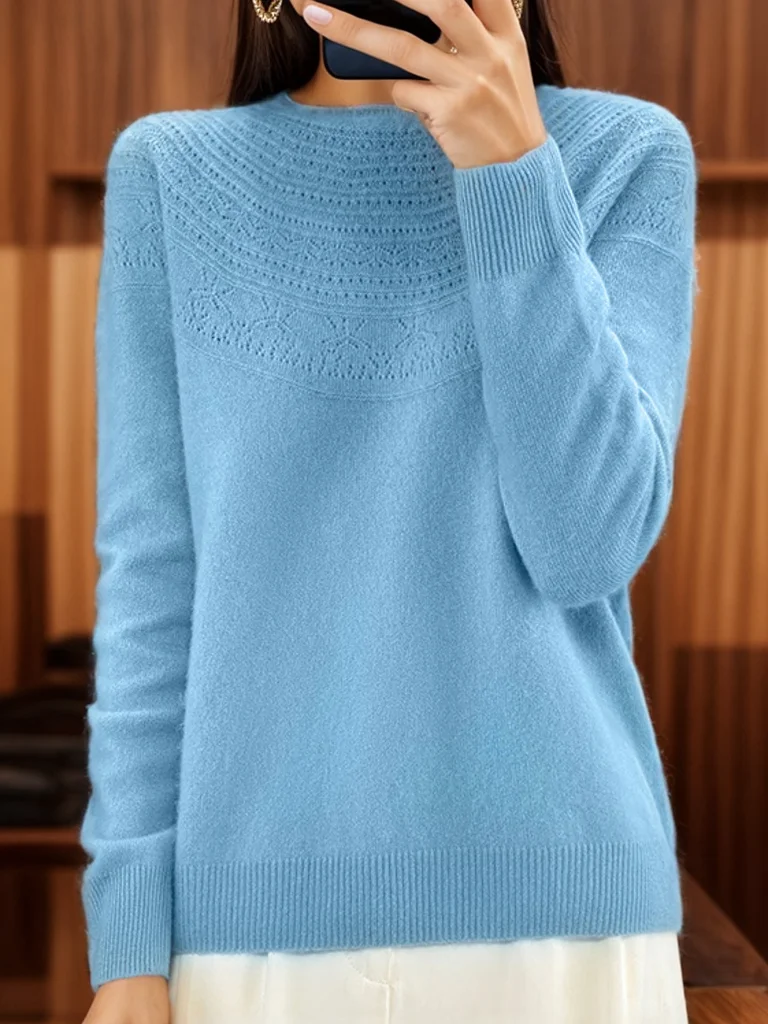 Crew Neck Wool/Knitting Casual Sweater