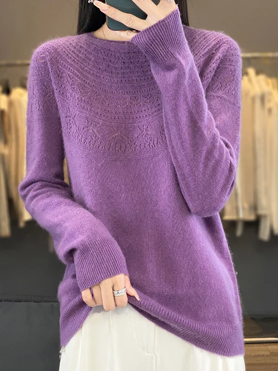 Crew Neck Wool/Knitting Casual Sweater