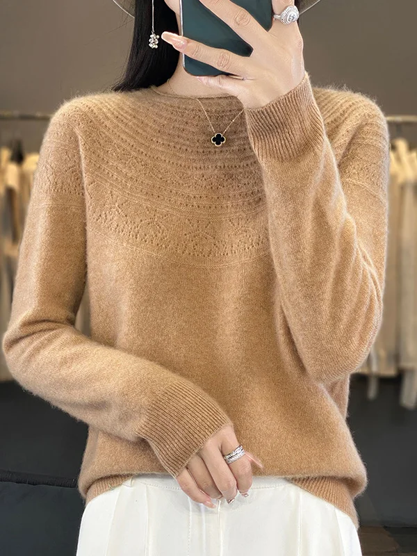 Crew Neck Wool/Knitting Casual Sweater