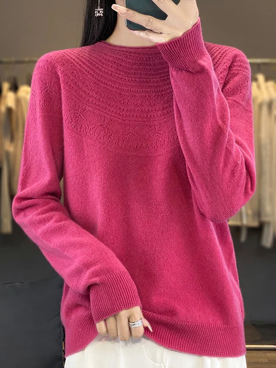 Crew Neck Wool/Knitting Casual Sweater