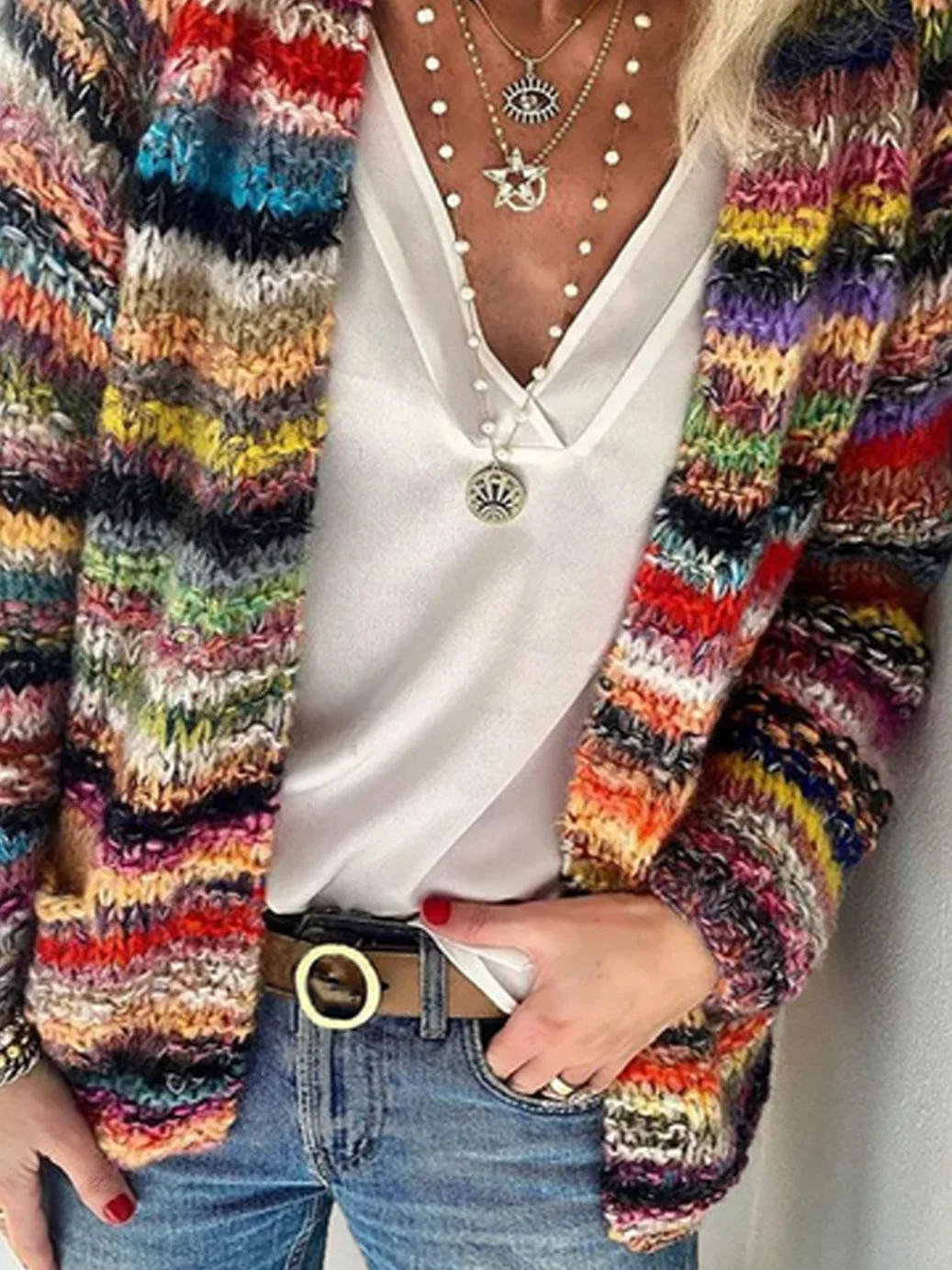 Casual Yarn/Wool Yarn Cardigan