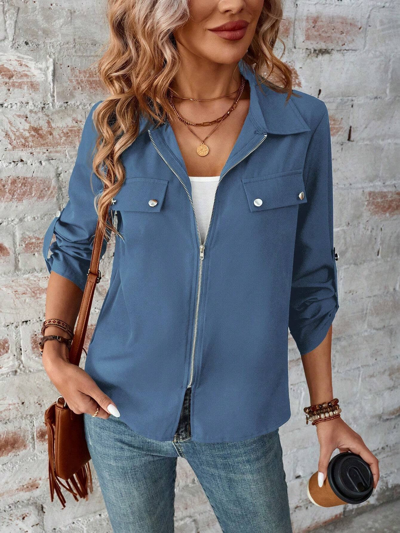 Loose Plain Others Casual Jacket