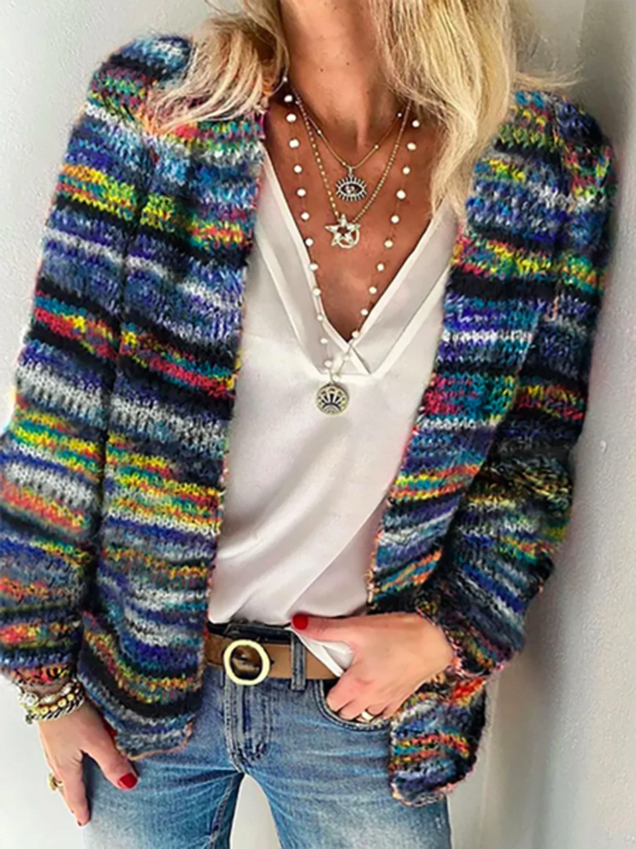 Casual Yarn/Wool Yarn Cardigan