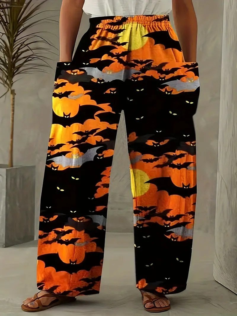 Casual Halloween Cotton And Linen Loose Pants