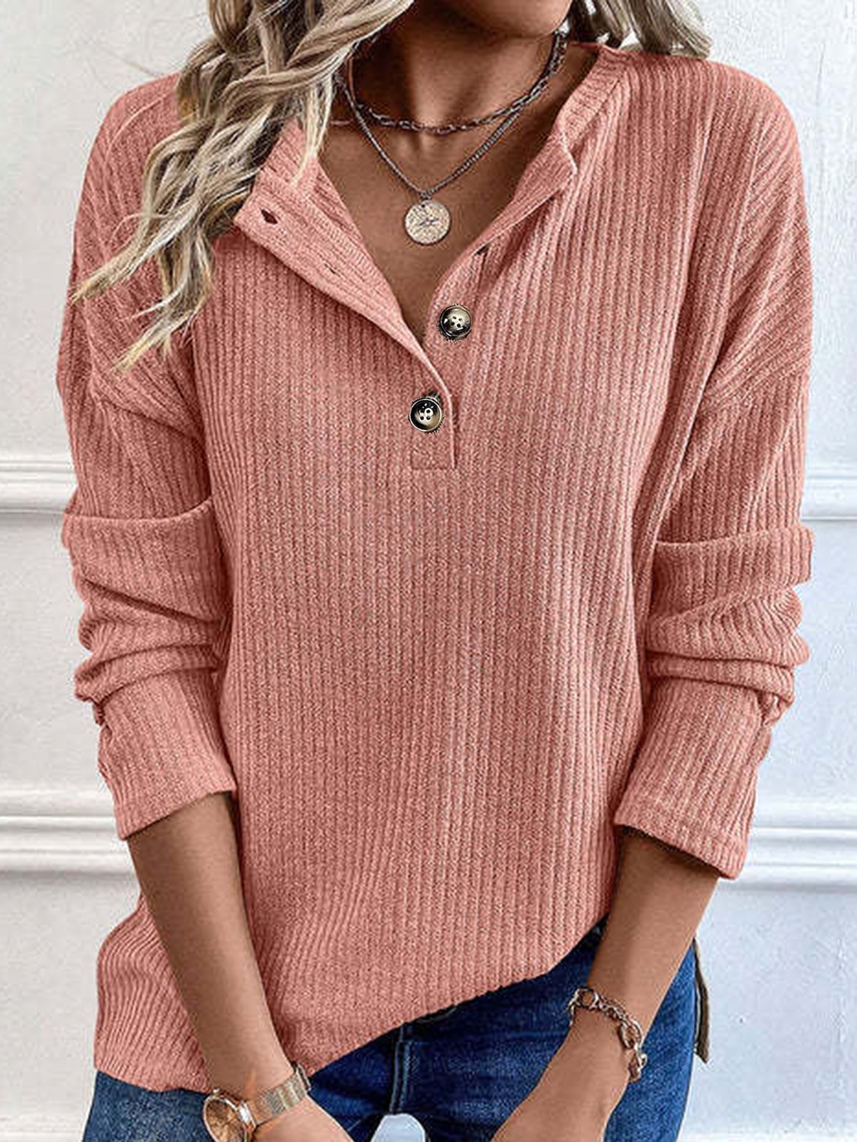 V Neck Casual Blouse