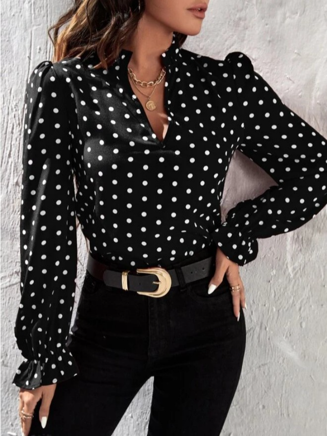 Polka Dots Casual Blouse