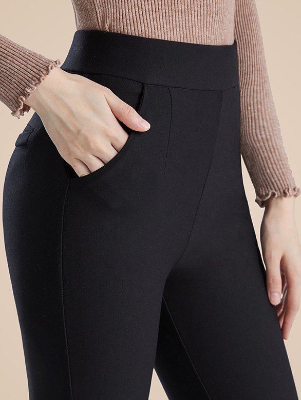 Casual Fleece Tight Plain Leggings