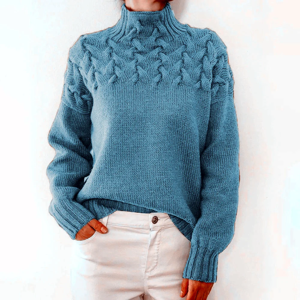 Loose Turtleneck Casual Plain Sweater