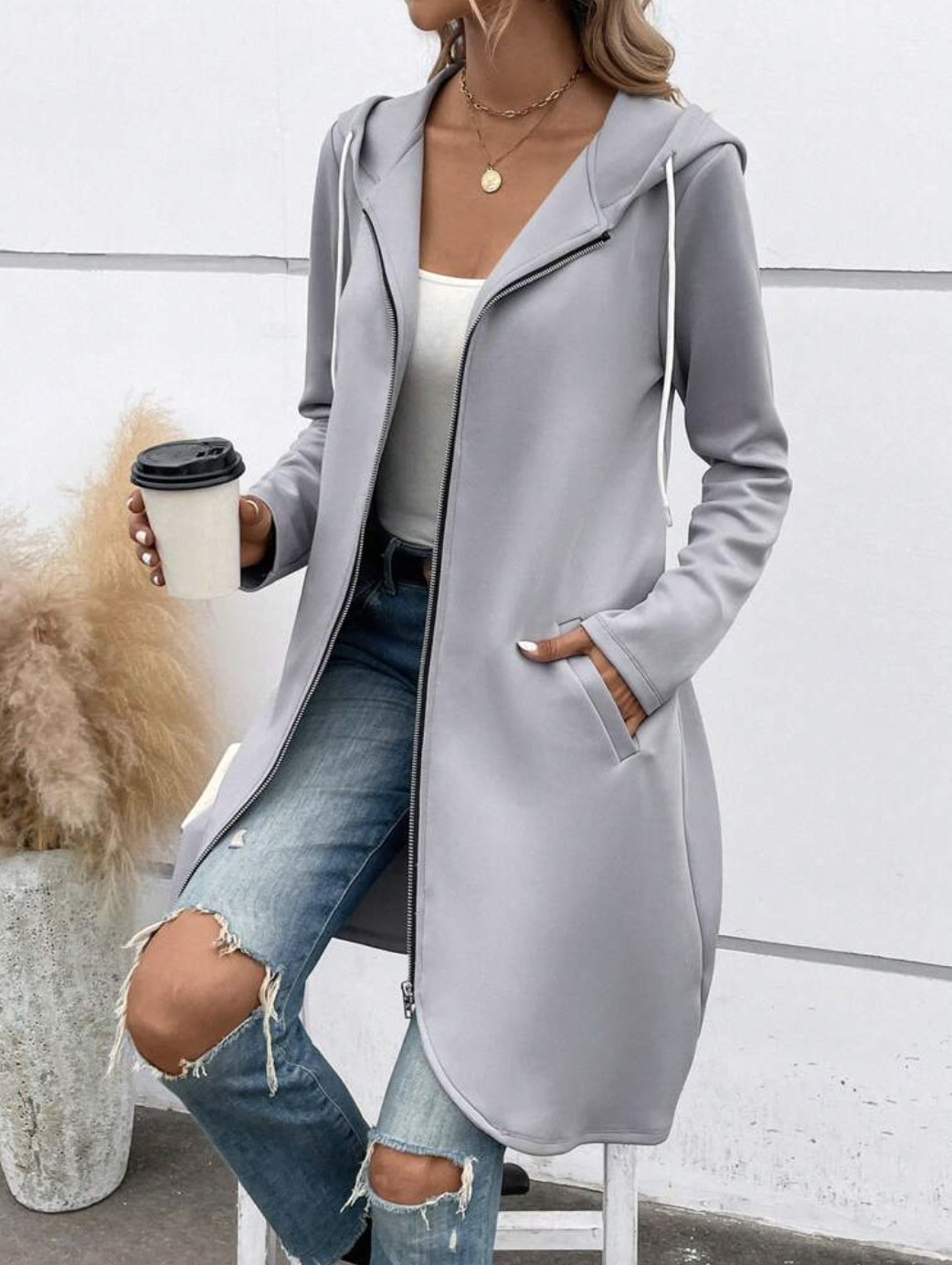 Hoodie Casual Plain Jacket