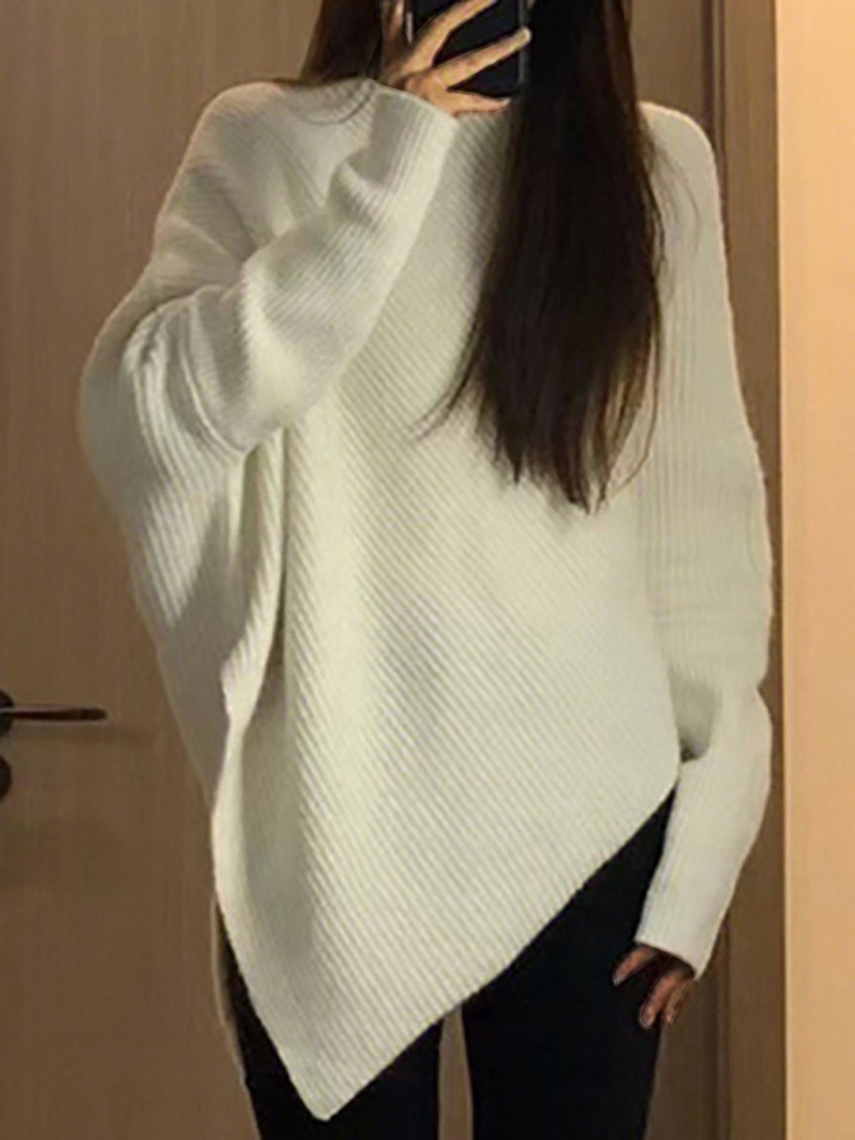 V Neck Casual Plain Sweater