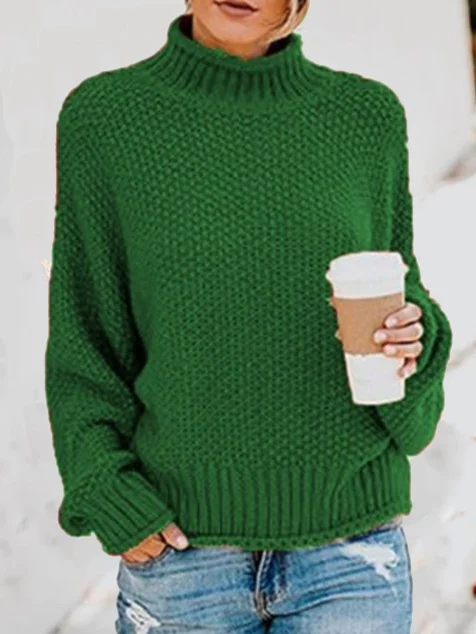 Turtleneck Casual Yarn/Wool Yarn Sweater