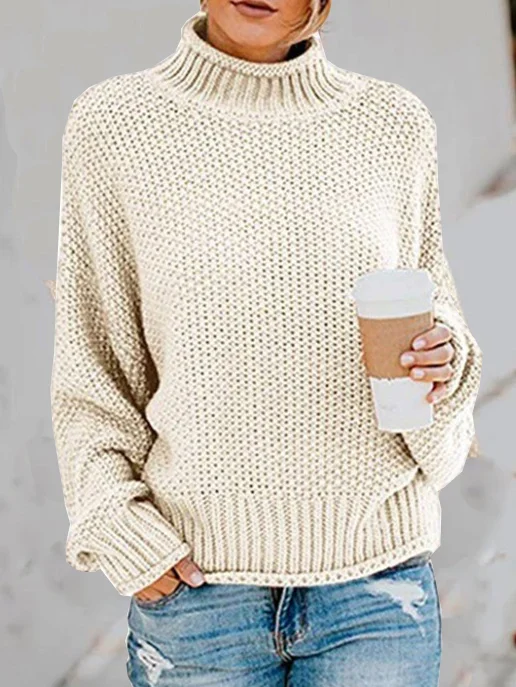 Turtleneck Casual Yarn/Wool Yarn Sweater