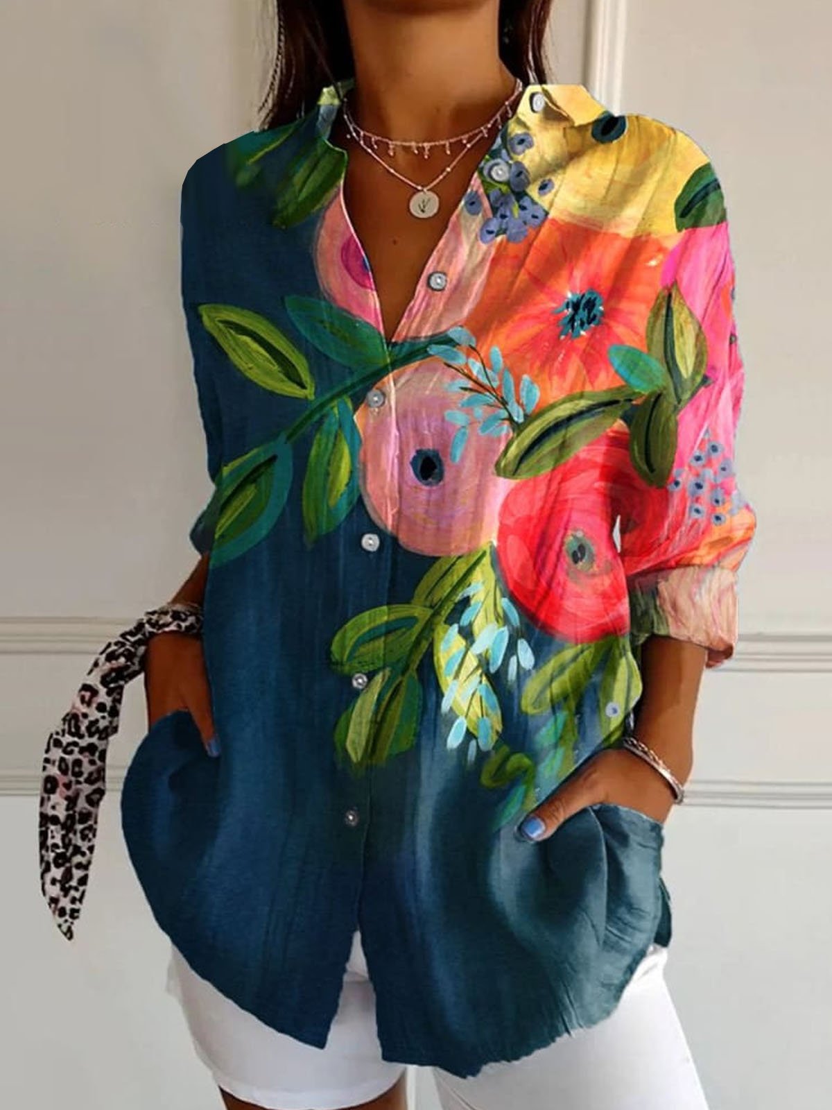 Floral printed casual shirt