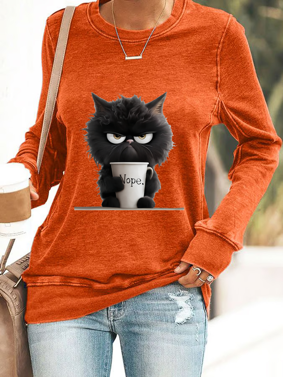 Funny Cat Nope Casual Sweatshirt