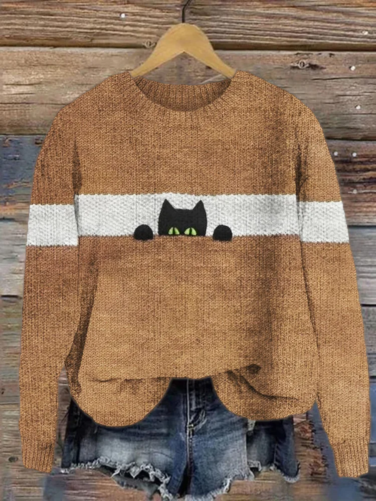 Funny Cat Knit Cozy Sweater