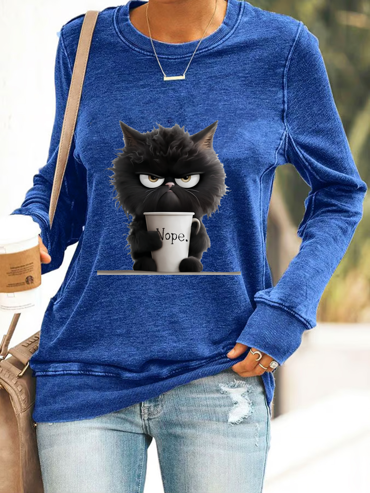 Funny Cat Nope Casual Sweatshirt